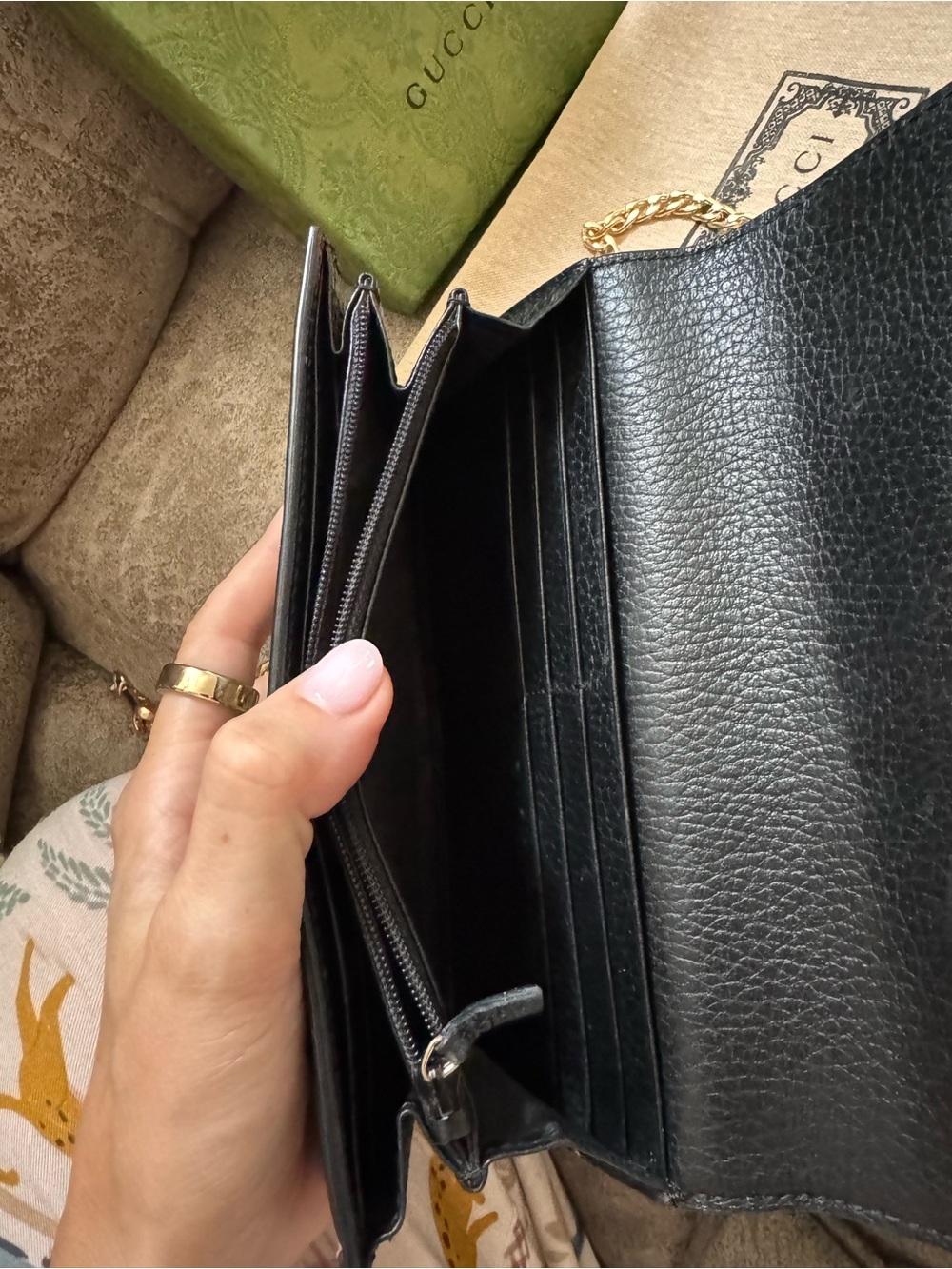Authentic Gucci GG Supreme Continental Wallet. Chain, Dust Bag, & Box! - Picture 5 of 6